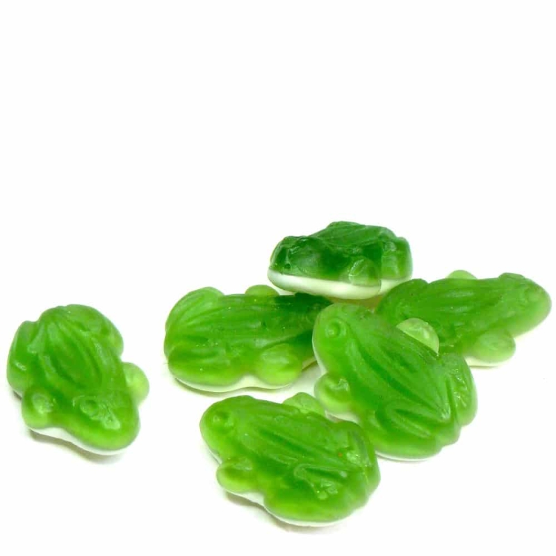 Kleine groene zachte fruitgum Kikkertjes.  500  gram
